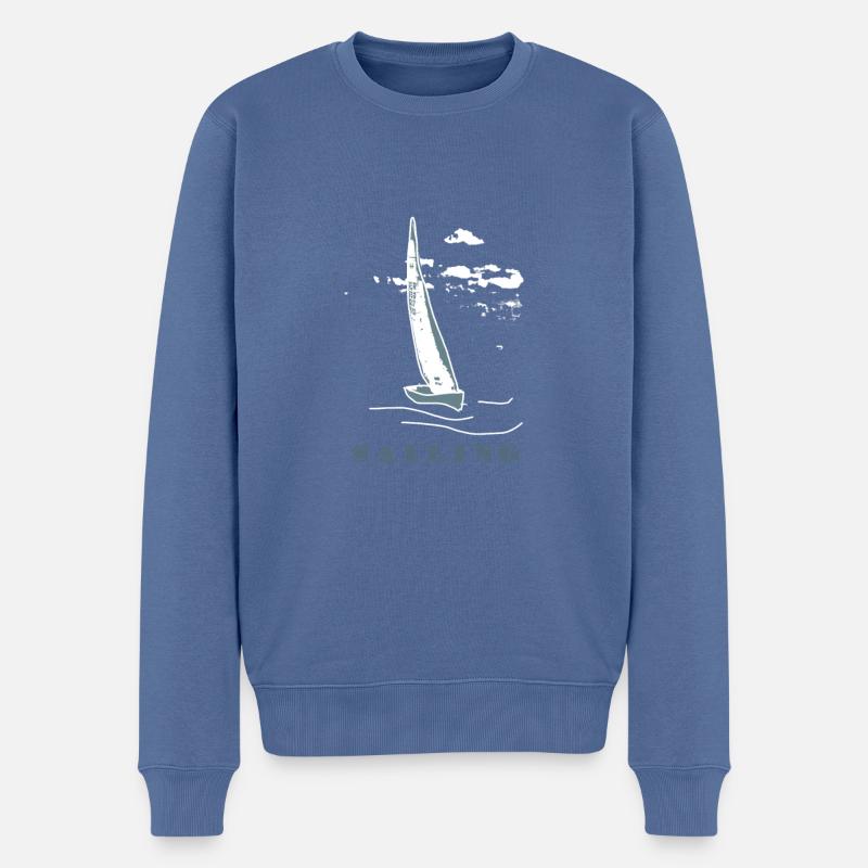 Voilier,Mer,cadeau,cool,trend - Pull Premium bio Homme - bleu pigeon