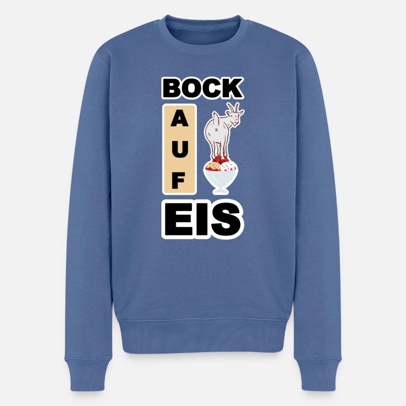 Eis, Bock auf Eis - Männer Premium Bio Pullover - Taubenblau