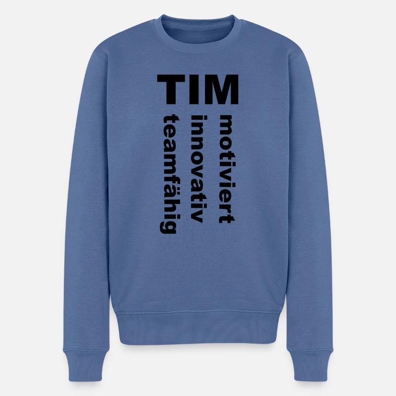 Tim - Ein spezielles Design nur für Tim - Männer Premium Bio Pullover - Taubenblau