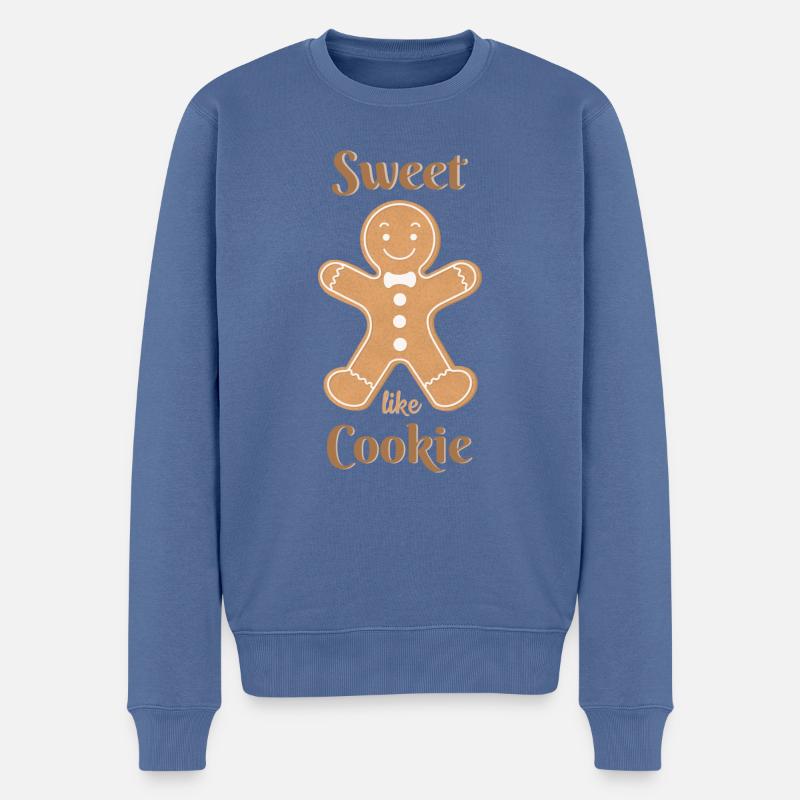 Sweet like cookie - Lebkuchen Männchen - Männer Premium Bio Pullover - Taubenblau