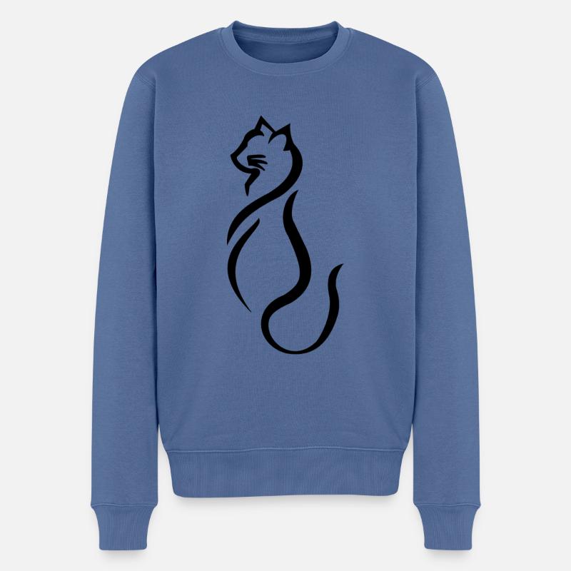Katze Symbol Haustier - Männer Premium Bio Pullover - Taubenblau