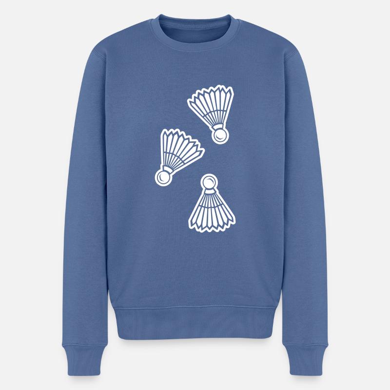 Badminton Sport - Männer Premium Bio Pullover - Taubenblau