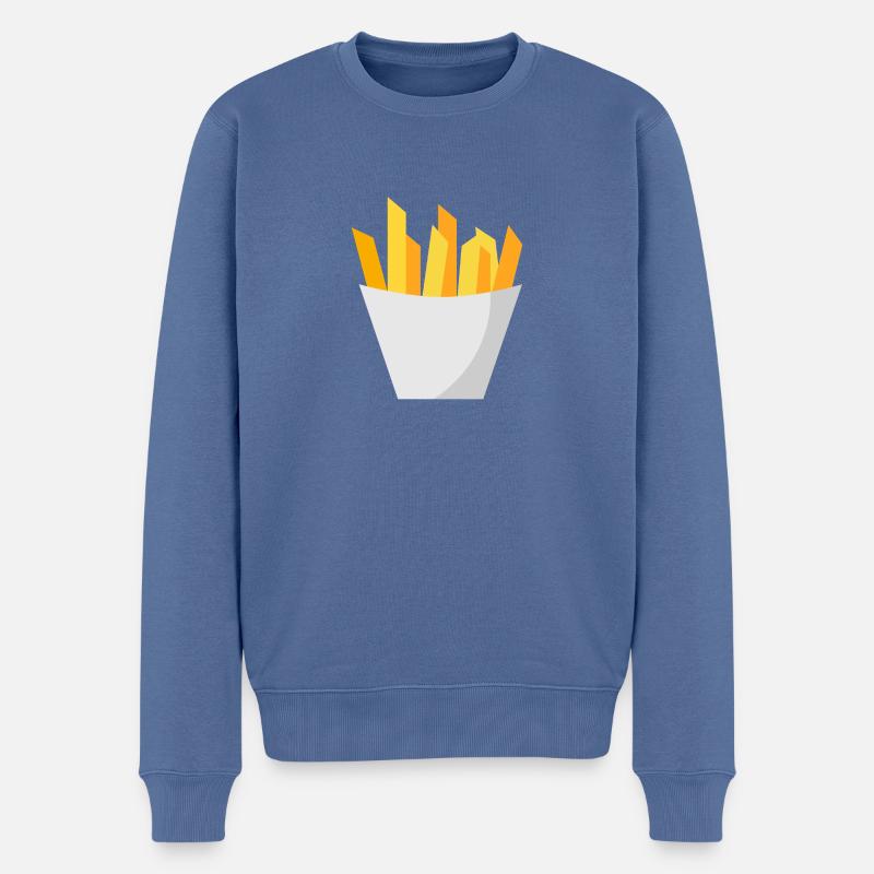 Frites - Pull Premium bio Homme - bleu pigeon