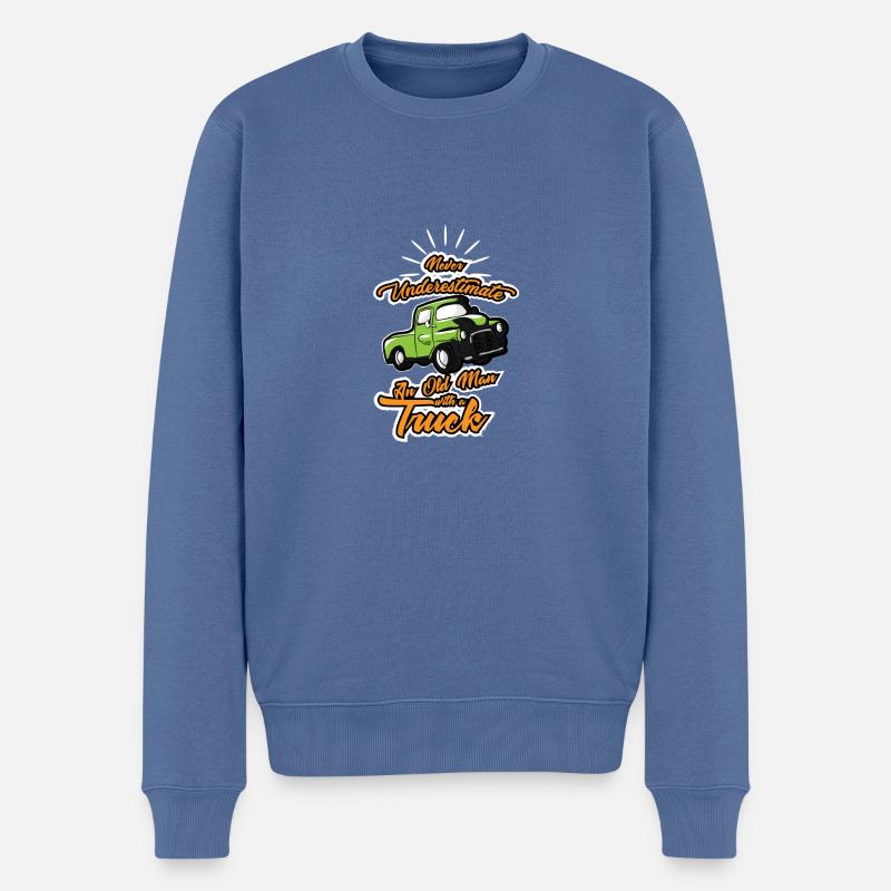 Opa Alter Mann OFF-ROAD pickup truck Geschenk - Männer Premium Bio Pullover - Taubenblau