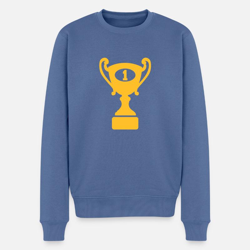 Pokal - Männer Premium Bio Pullover - Taubenblau