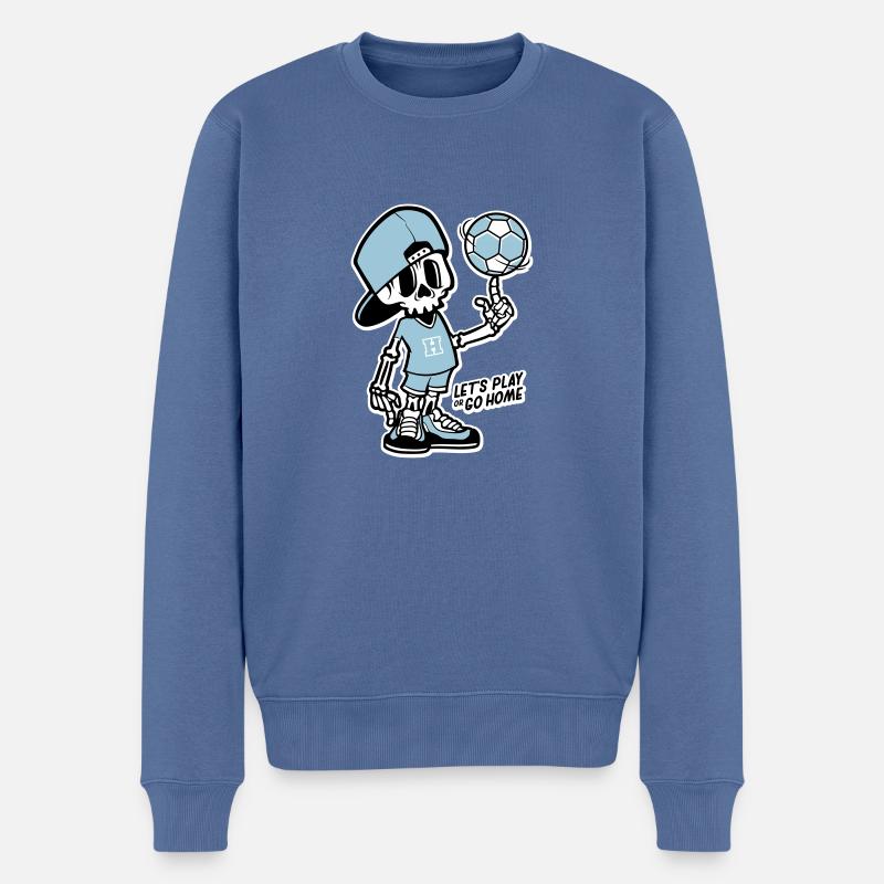 Skeleton handballer - Männer Premium Bio Pullover - Taubenblau