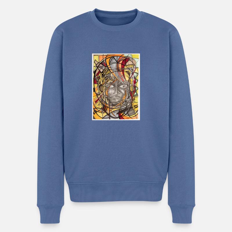 Graffiti Art - Männer Premium Bio Pullover - Taubenblau