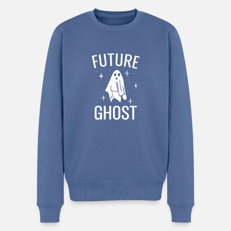 Future Ghost - Männer Premium Bio Pullover - Taubenblau