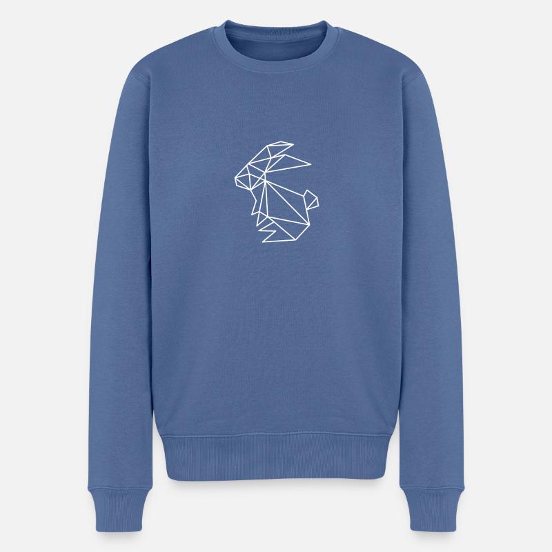lapin - Pull Premium bio Homme - bleu pigeon