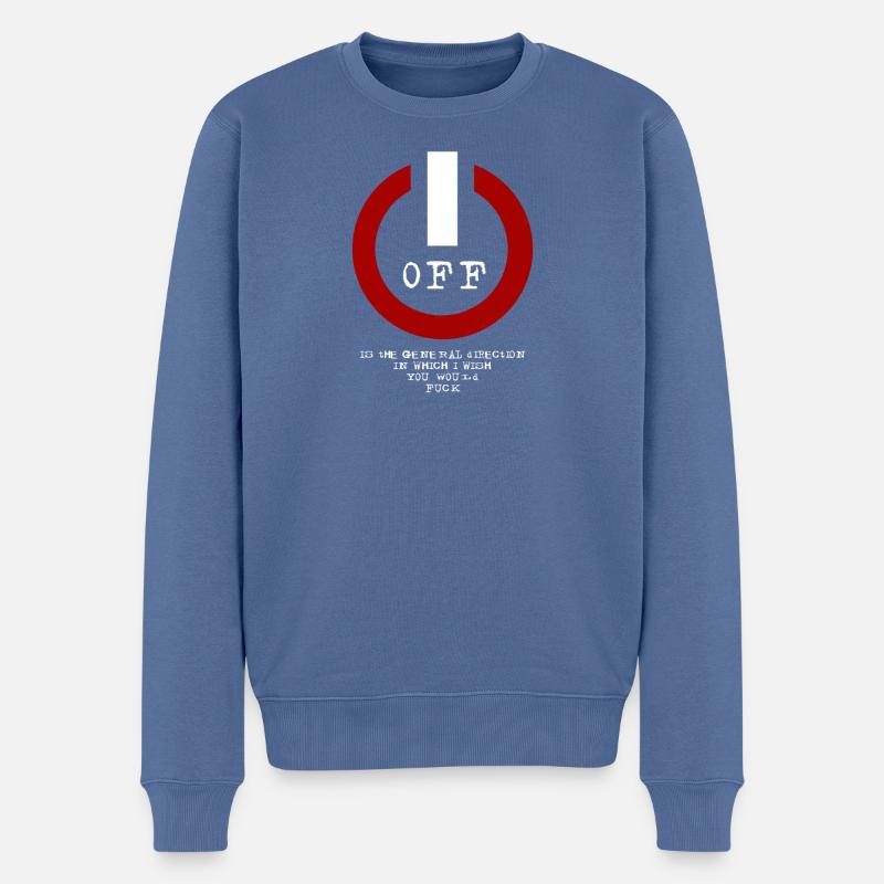 off_sign - Männer Premium Bio Pullover - Taubenblau