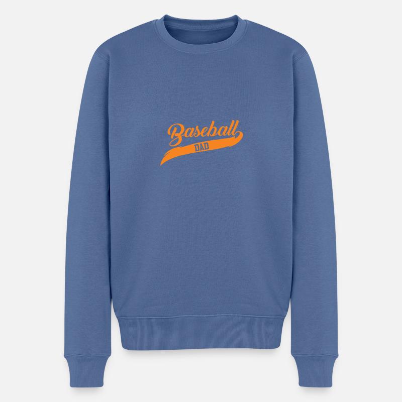 baseball papa - Männer Premium Bio Pullover - Taubenblau