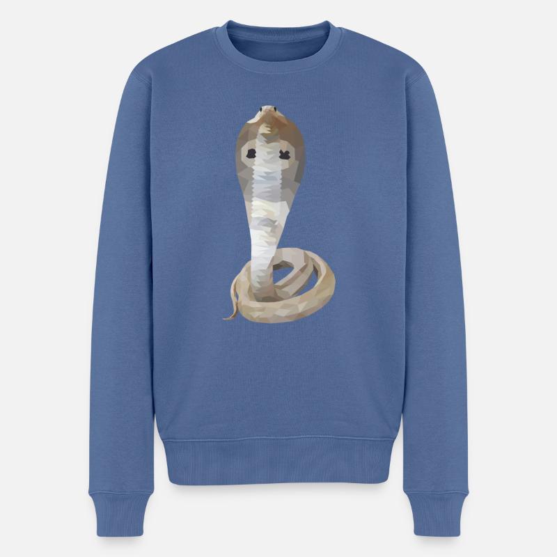 Polyart Kobra - Männer Premium Bio Pullover - Taubenblau