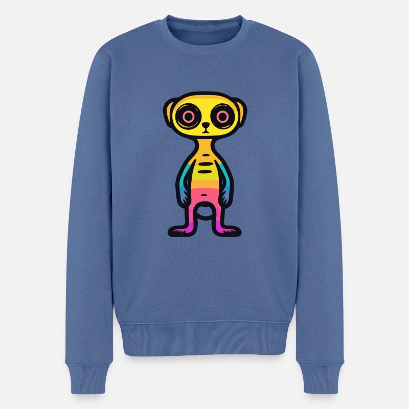 Erdmännchen Halloween Tier - Männer Premium Bio Pullover - Taubenblau