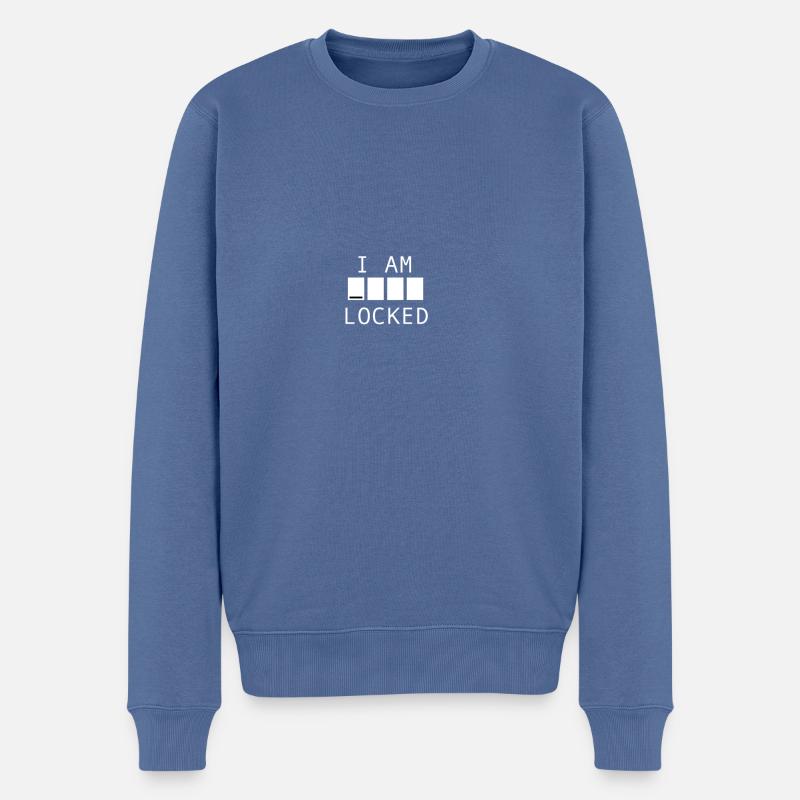 i am sher locked - Männer Premium Bio Pullover - Taubenblau