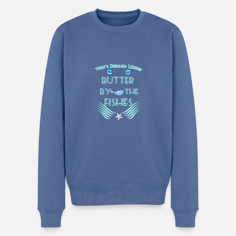 Denglish Lession - Männer Premium Bio Pullover - Taubenblau