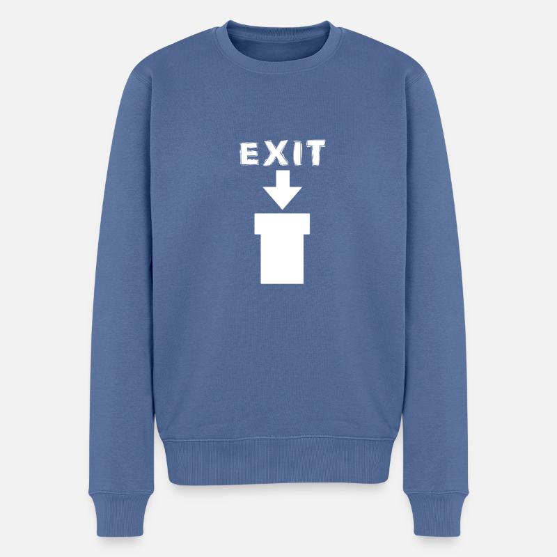 Exit Comic Retro Design - Männer Premium Bio Pullover - Taubenblau