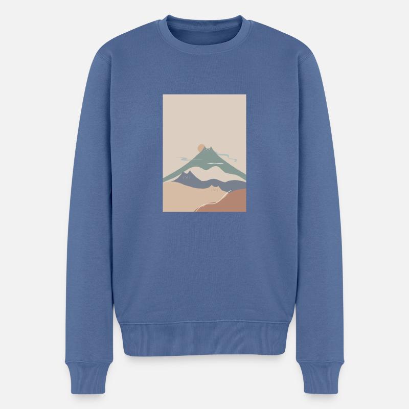 Monchatgne - Männer Premium Bio Pullover - Taubenblau