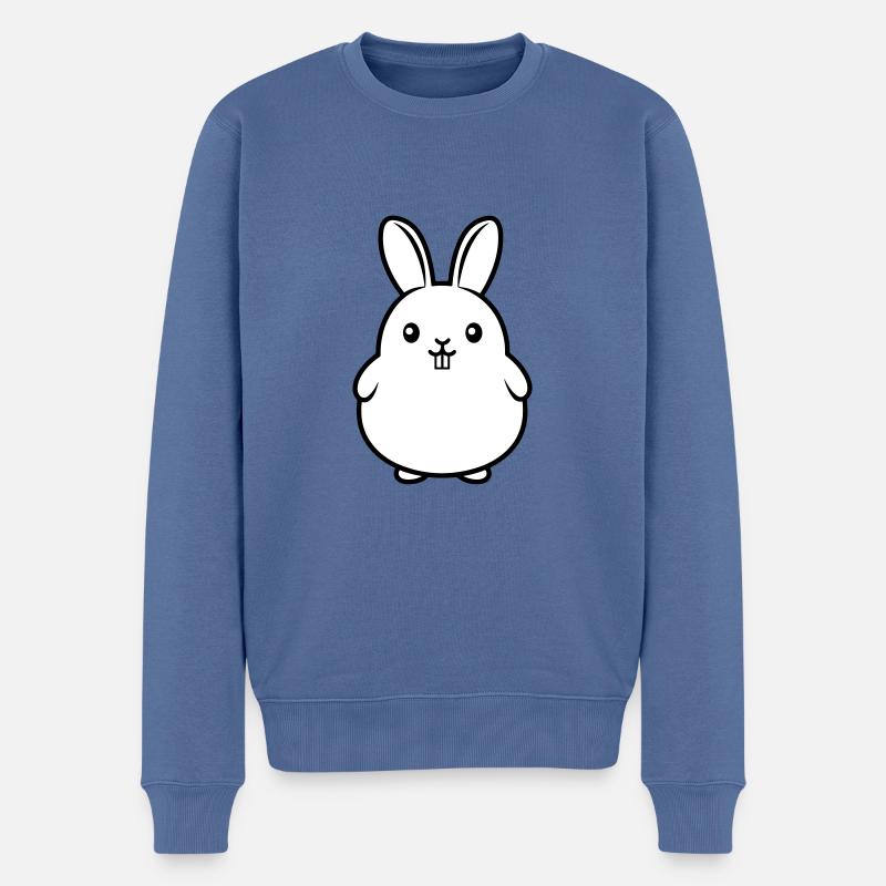 Lustiger Hase Ostern - Männer Premium Bio Pullover - Taubenblau