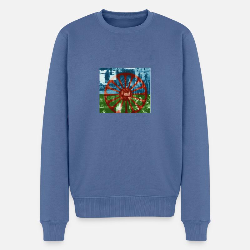 Roma Nation Flagg Art - Männer Premium Bio Pullover - Taubenblau