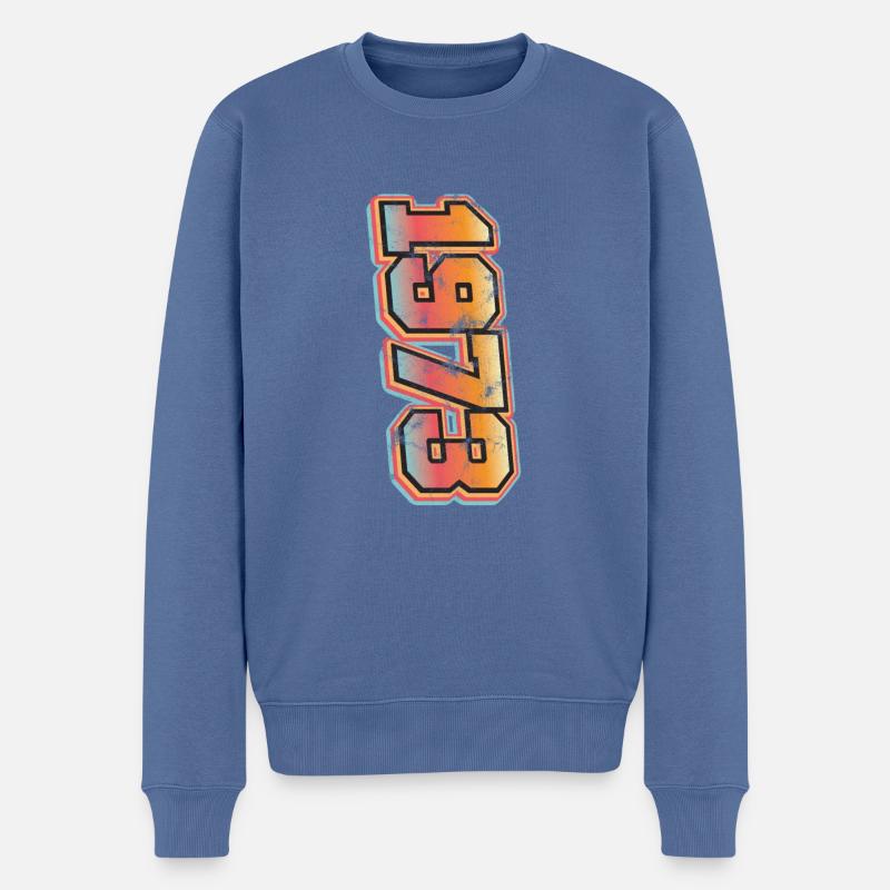 Millésime 1973 - Pull Premium bio Homme - bleu pigeon