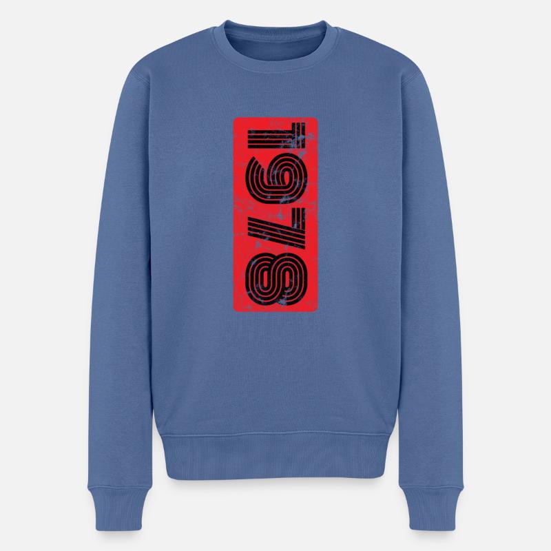 Vintage 1978 - Männer Premium Bio Pullover - Taubenblau