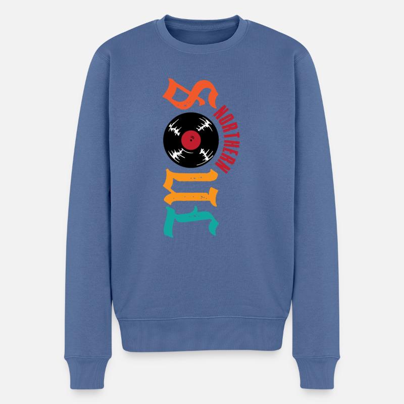 Northern Soul Vintage - Männer Premium Bio Pullover - Taubenblau