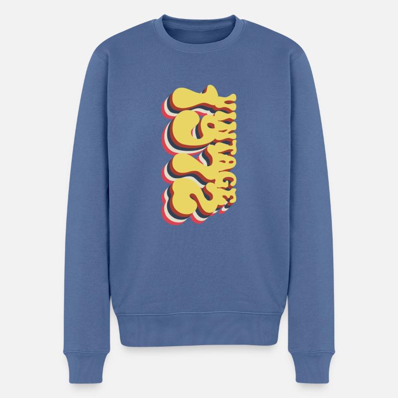 Millésime 1972 - Pull Premium bio Homme - bleu pigeon