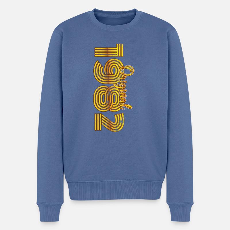 Millésime 1982 - Pull Premium bio Homme - bleu pigeon