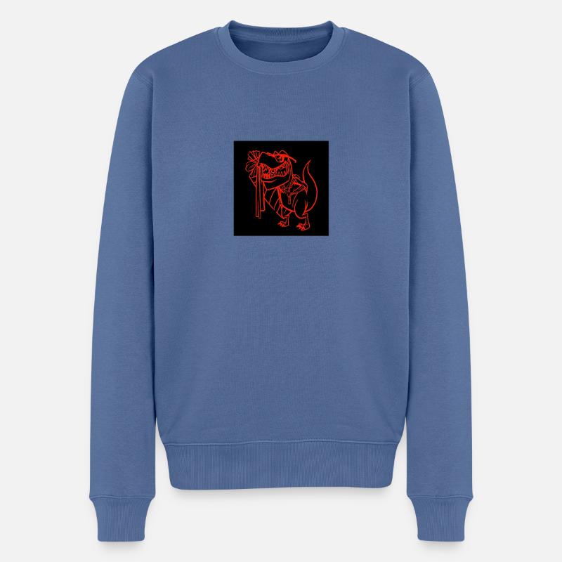 T Rex - Männer Premium Bio Pullover - Taubenblau