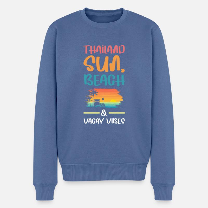 Thailand Urlaub Vibes - Männer Premium Bio Pullover - Taubenblau