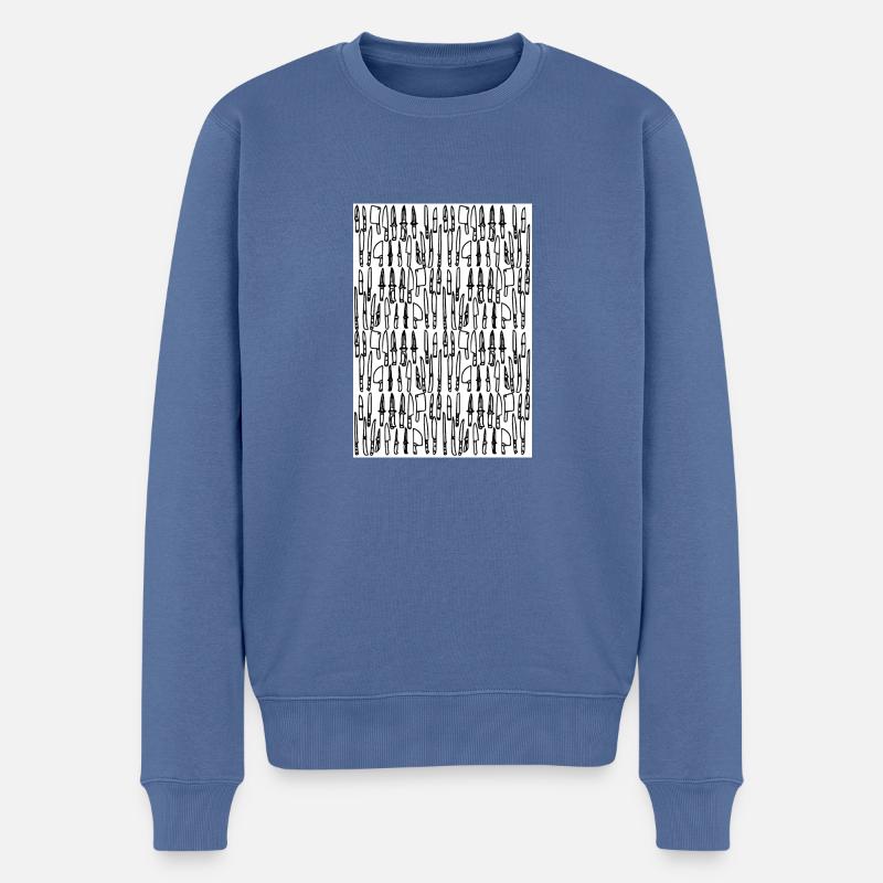 Messer - Männer Premium Bio Pullover - Taubenblau