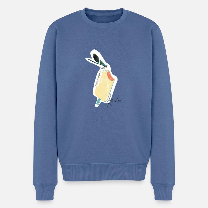 libellule - Pull Premium bio Homme - bleu pigeon