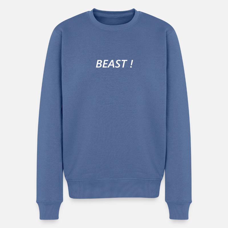 Beliebte Sprueche Beast Design - Männer Premium Bio Pullover - Taubenblau
