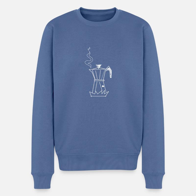 Moka - Männer Premium Bio Pullover - Taubenblau