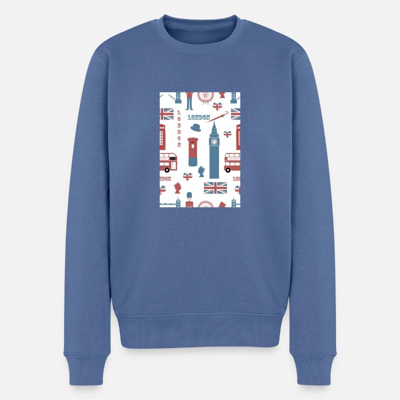 London ikonisch! - Männer Premium Bio Pullover - Taubenblau