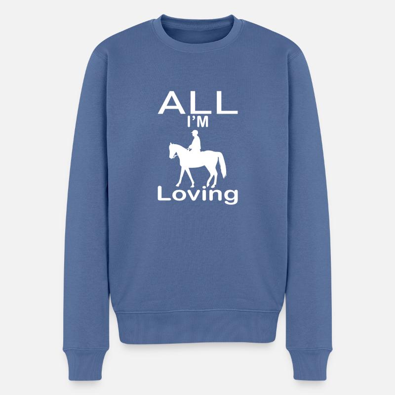 Cheval cheval cheval équitation - Pull Premium bio Homme - bleu pigeon