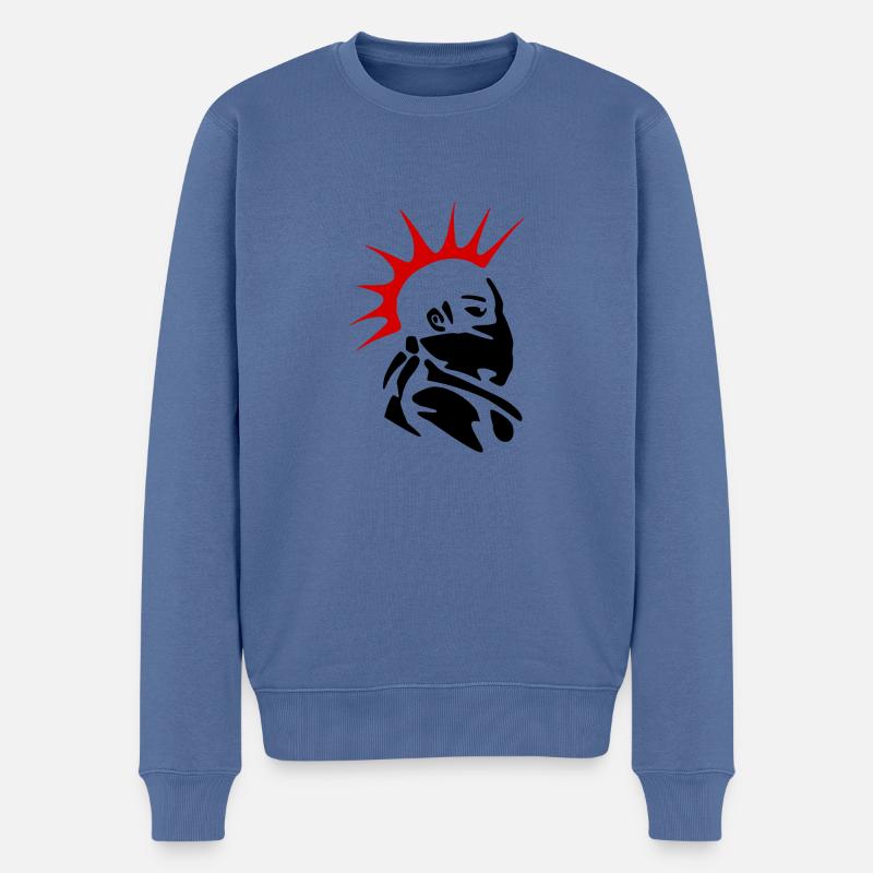 Punk - Männer Premium Bio Pullover - Taubenblau