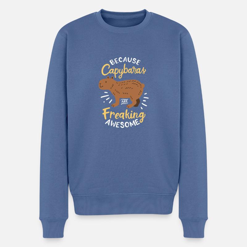 Capybara capybara disant rongeur - Pull Premium bio Homme - bleu pigeon