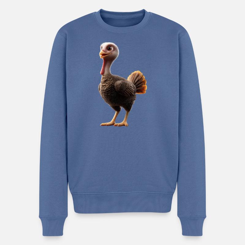 Dinde Poules Oiseaux Dinde - Pull Premium bio Homme - bleu pigeon