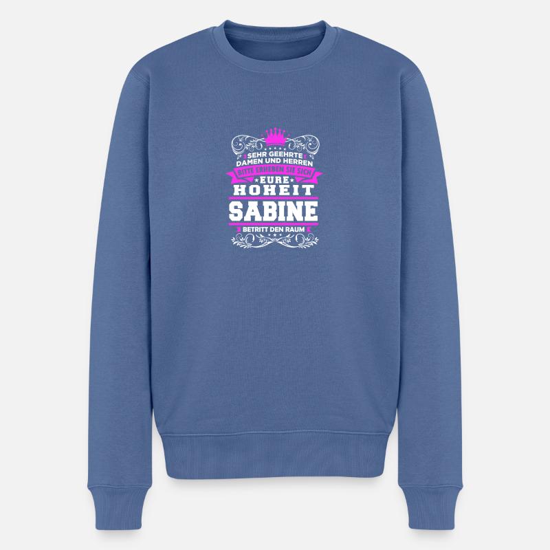 Eure Hoheit - Sabine - Männer Premium Bio Pullover - Taubenblau