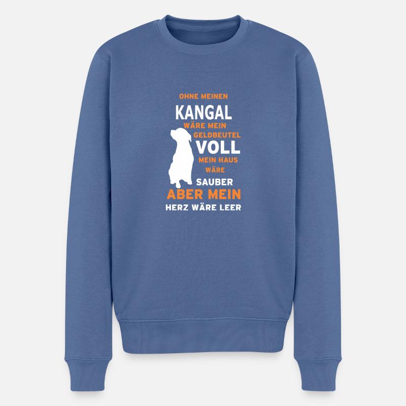 KANGAL - Männer Premium Bio Pullover - Taubenblau