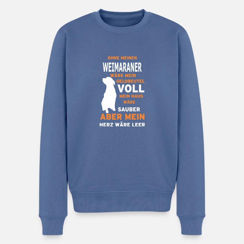WEIMARANER - Männer Premium Bio Pullover - Taubenblau