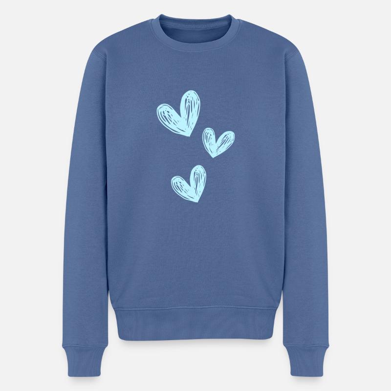 Love blue - Männer Premium Bio Pullover - Taubenblau