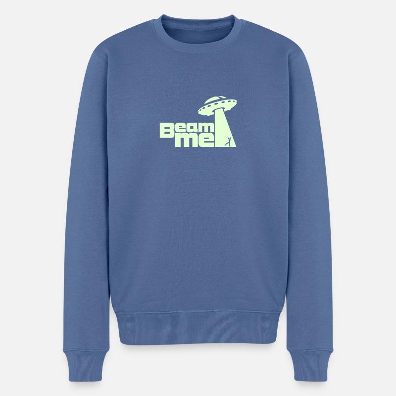 Beam me up! No.2 - Männer Premium Bio Pullover - Taubenblau