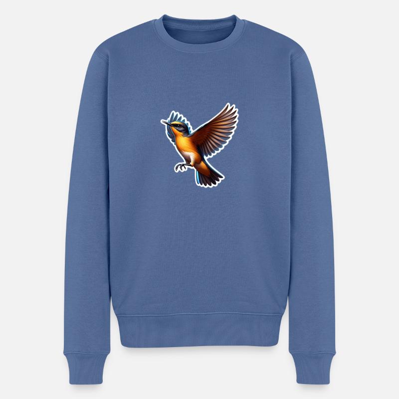 Hübscher Eisvogel - Männer Premium Bio Pullover - Taubenblau