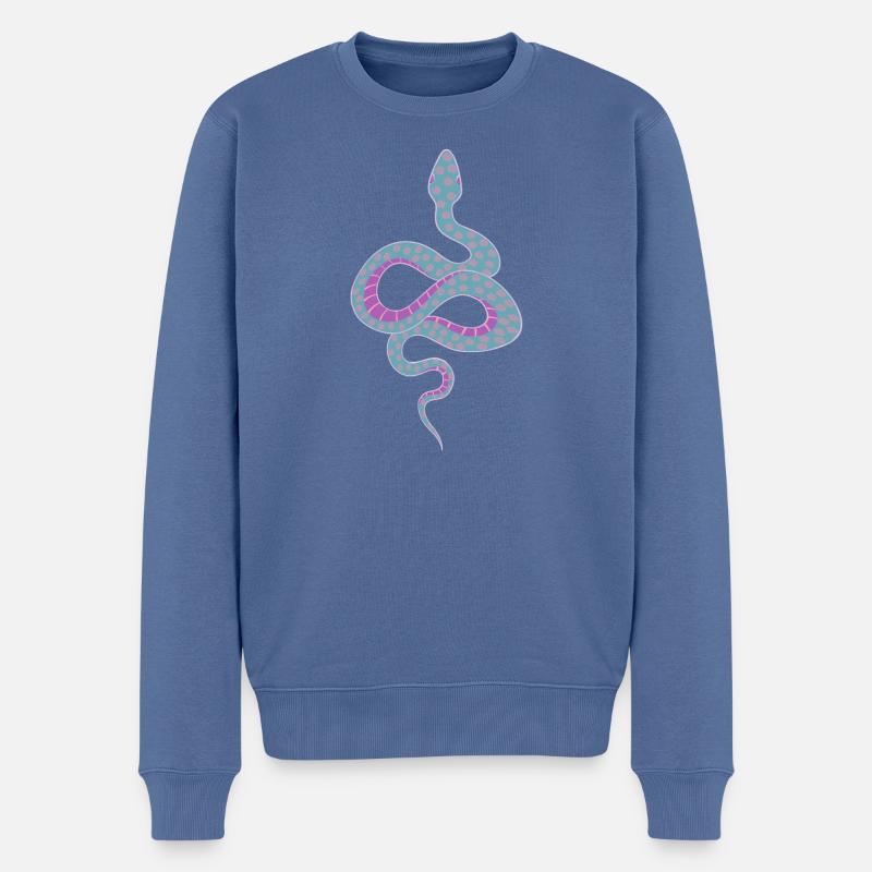 Schlange - Männer Premium Bio Pullover - Taubenblau