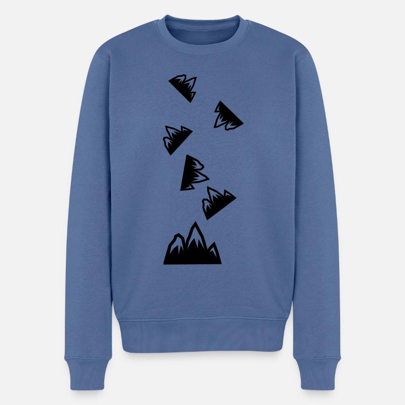 Berge Mountains Silhouette - Männer Premium Bio Pullover - Taubenblau