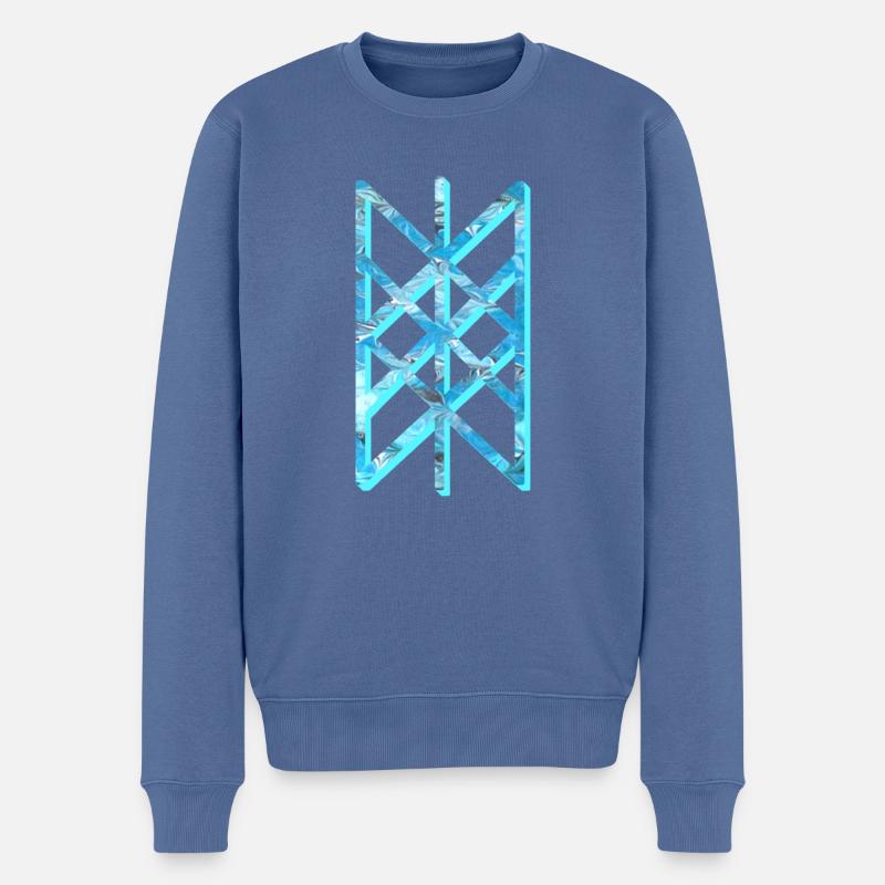 netz der wyrd e 78 - Männer Premium Bio Pullover - Taubenblau