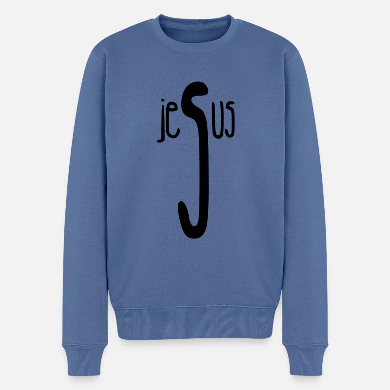 Jesus / Christianity / Catholic - Men's Premium Organic Jumper - stone blue