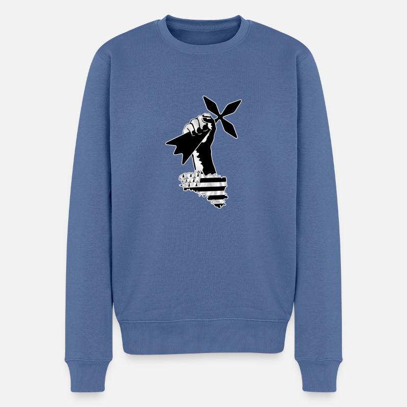 Breizh Power 6 - Männer Premium Bio Pullover - Taubenblau